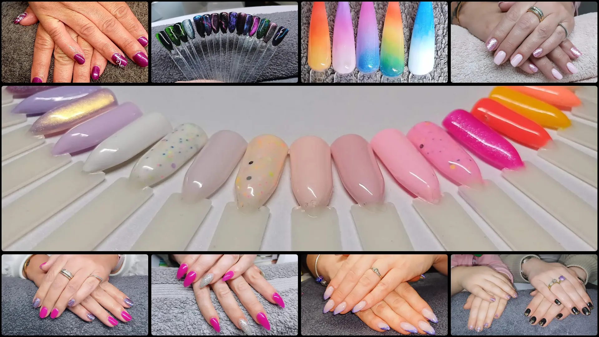 Hero image with a montage of nail designs